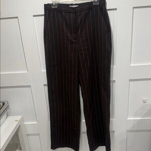 Abercrombie & Fitch Women’s Dark Brown Pinstripe Trouser Pant